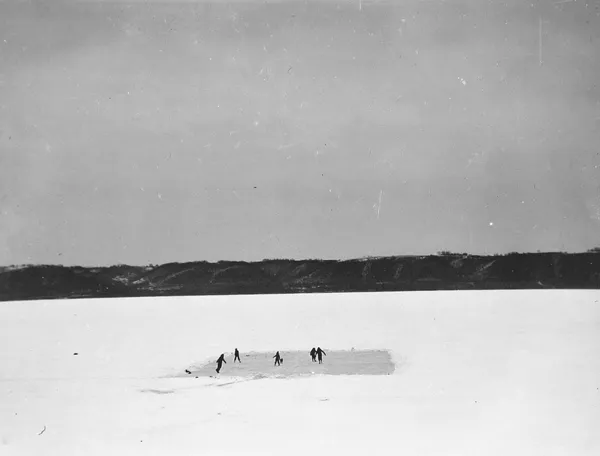 John Vachon, Skating on the Mississippi River near Lake City, Minnesota, 1942