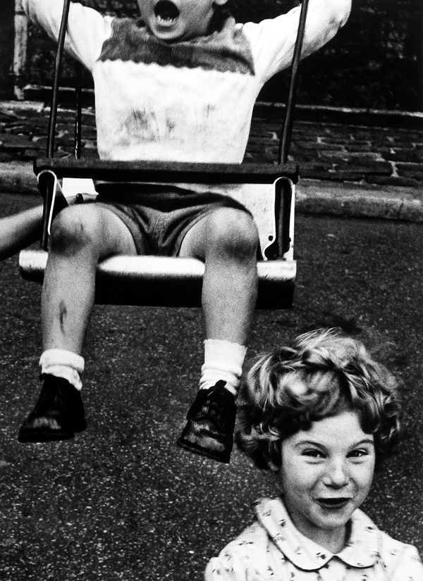 William Klein, Boy on Swing + Smirking Girl, New York, 1955