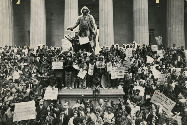 Jack Manning, Students and others demonstrate in Wall Street against U.S. involvement in Cambodia, May 6, 1970
