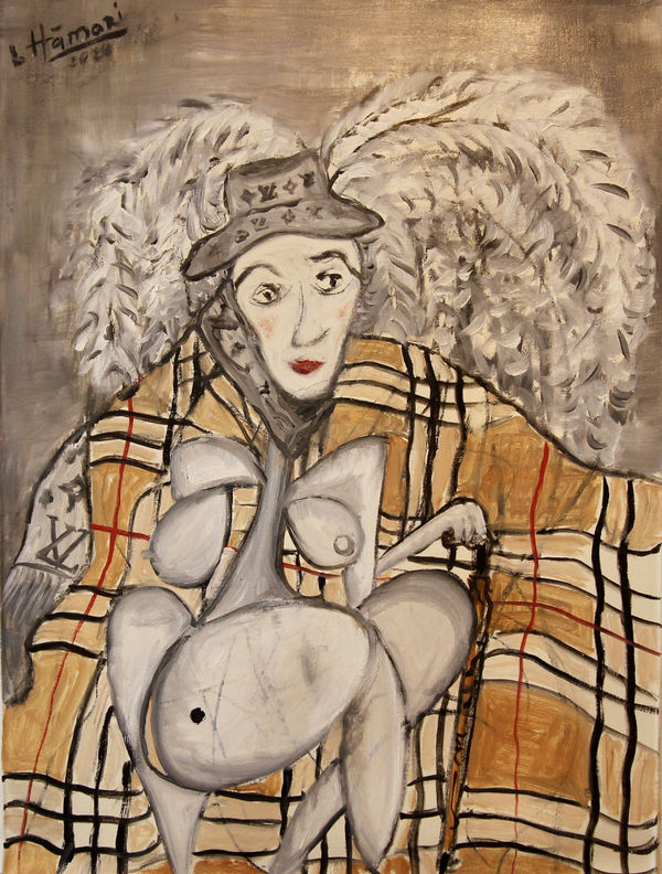 Laszlo Hamori, women with a gray hat, 2024
