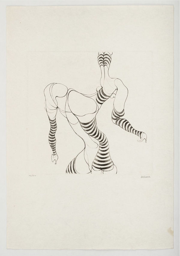 HANS BELLMER - Composition / "Céphalopode renversé", 1972