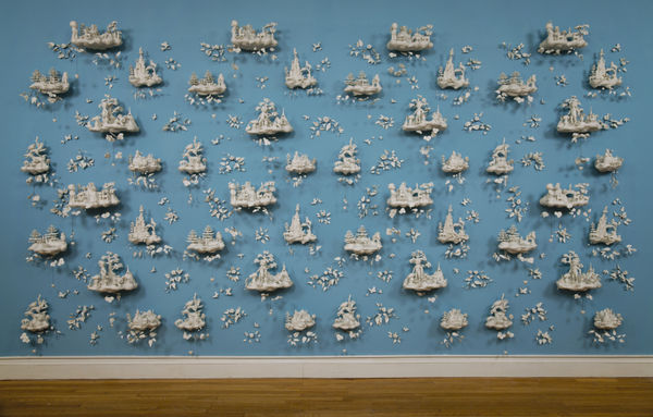 Beth Katleman Folly, 2010 Porcelain, wire, heat-shrink tubing 96 x 216 x 11 in. Custom 3/4 layout, edition 5