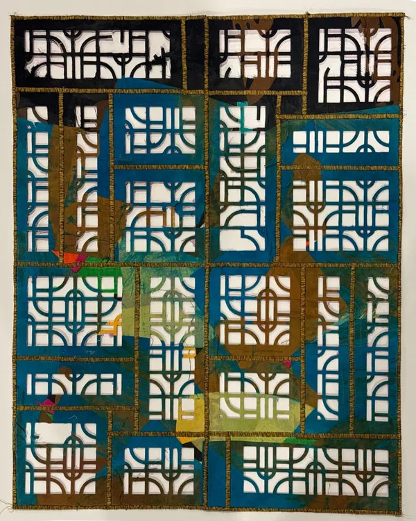 Cyle Warner untitled wall remnant (2), 2026 Cut and stitched fabric on dyed paper 60 × 50 cm | 23 3/5 × 19 7/10 in