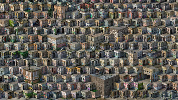 Kreuzberg I, 2018. Photogrammetric virtual installation, diasec print, 150 × 266 cm / Ed. 5+1 AP and 84 × 150 cm / Ed. 5+1 AP