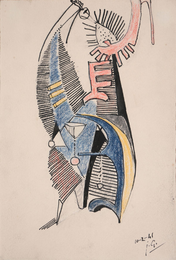 Julio GONZALEZ, Composition, 1941, Encre et crayon sur papier / Ink and pencil on paper