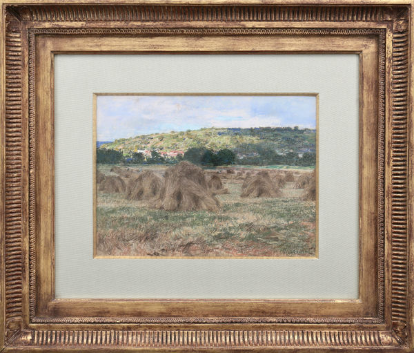 Léon LHERMITTE, Champ moissonné, 1909 (circa), pastel sur papier / pastel on paper
