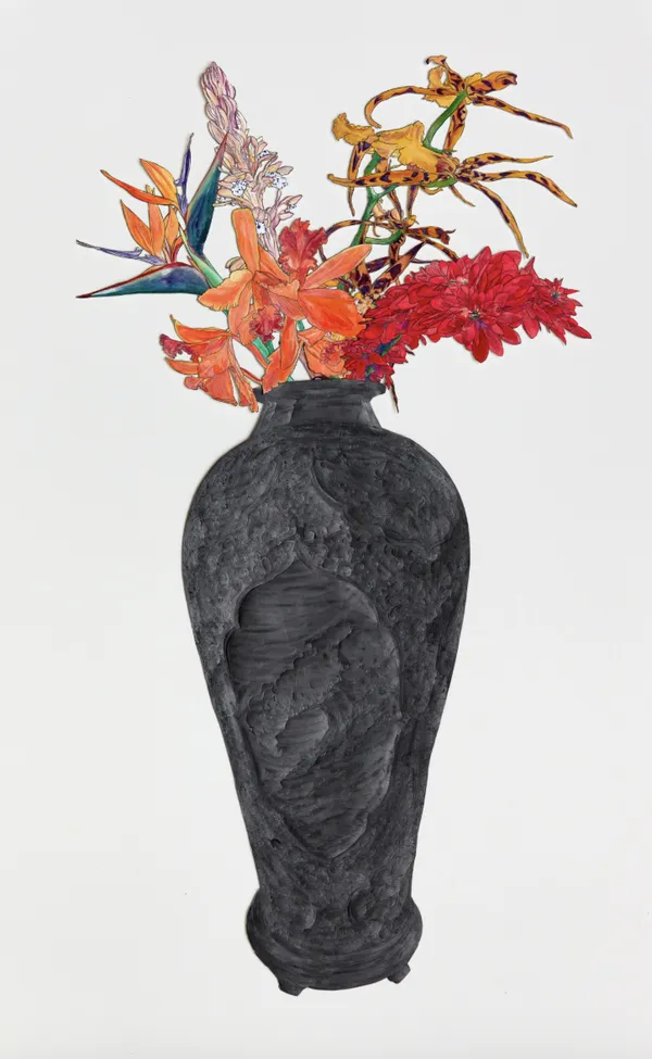 Black Power Wave: Arrangement in Happy Marriage Vase, 2024