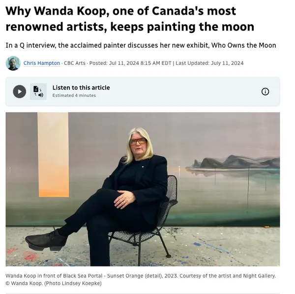 Why Wanda Koop, one of Canada’s most renowned artists, keeps painting the moon, CBC Arts