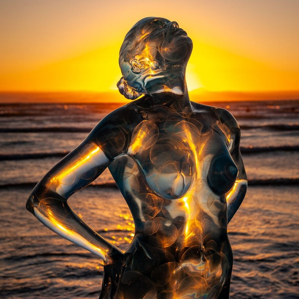 A plant carbon resin sculpture by Louis Chanu