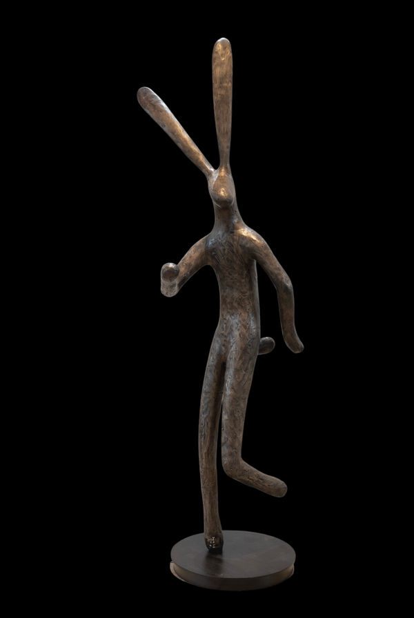 Dancing Bronze Hare by Guy du Toit