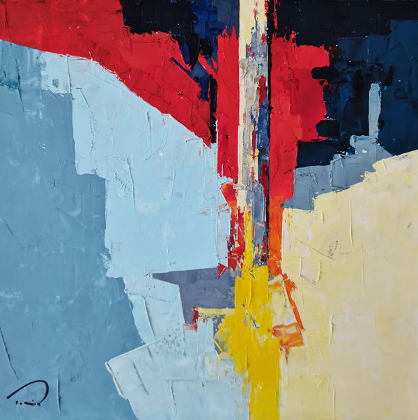 An oil on paper painting by Tomas Sunyol