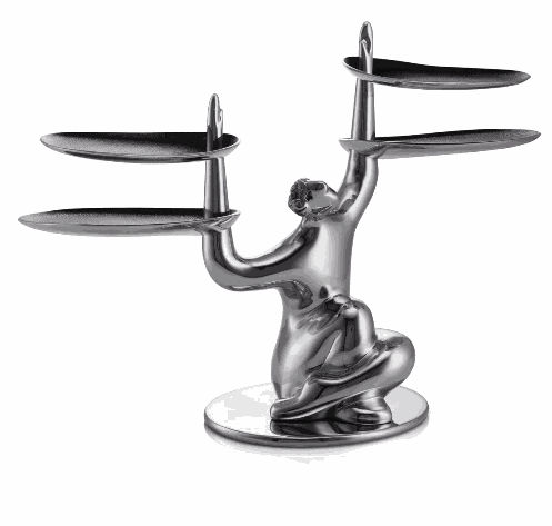 Aluminium tiered server by Carrol Boyes