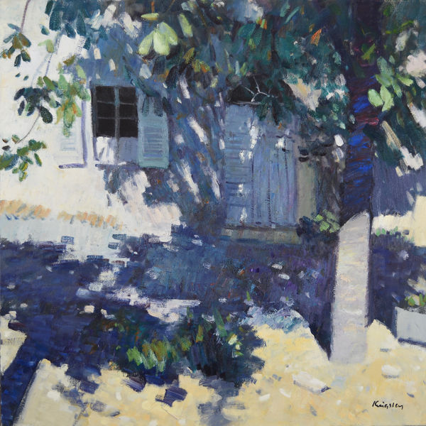 John Kingsley, RSW PAI - Afternoon Shadows, Villefranche-sur-mer