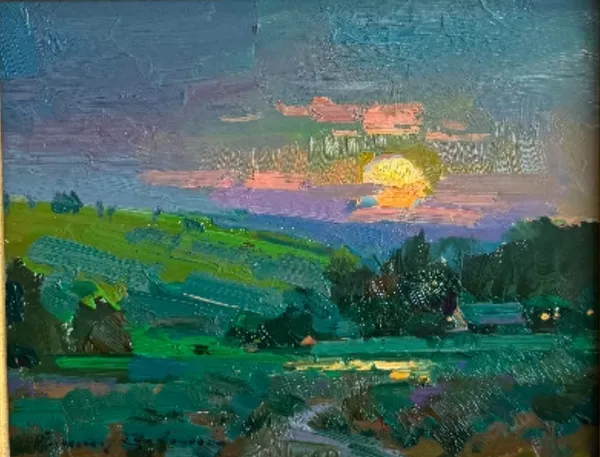 Ovanes Berberian, Moon Rise over Hills , 2024