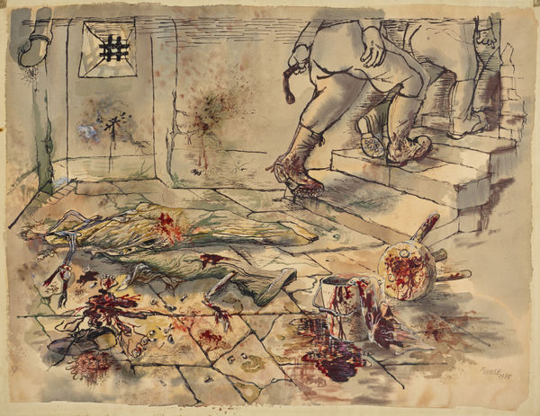 George Grosz, Nach dem Verhör, 1935