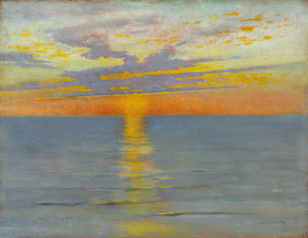 AUGUST HAGBORG Setting Sun Signed, early 1880s Acquired by Dixon Gallery, Memphis