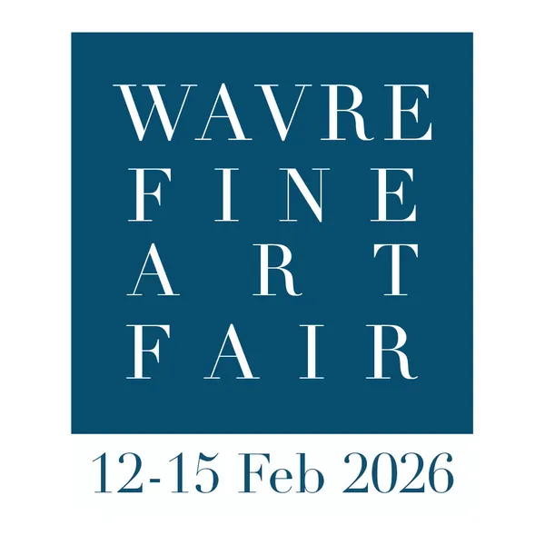 Affiche du salon Fine Art Fair Wavre 2026, 4e édition, à la Sucrerie de Wavre du 12 au 15 février, dédiée à l’art ancien, moderne et contemporain.