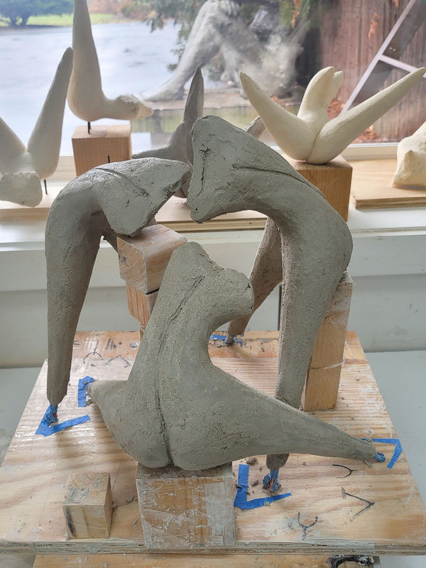 Maquette's of artist's Intersecting Figures series