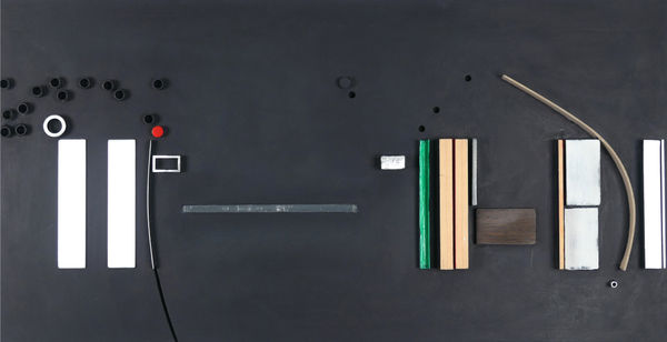 Edward Hutchison Echoes in the woods: 1, 2023 relief construction painted plywood, softwood, aero-ply, aluminium & gold leaf £800