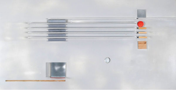 Edward Hutchison Tree of Life: 10, 2023 relief construction painted plywood, softwood, galvanised steal & perspex £800