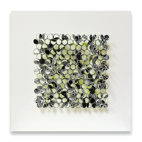 Jacqueline Duncan Wave in black and yellow, 2024 acrylic and ink on paper, pins £750