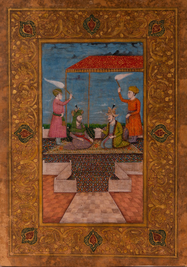 Shiraz School, A pair of large format miniature paintings, late 18th/early 19th century