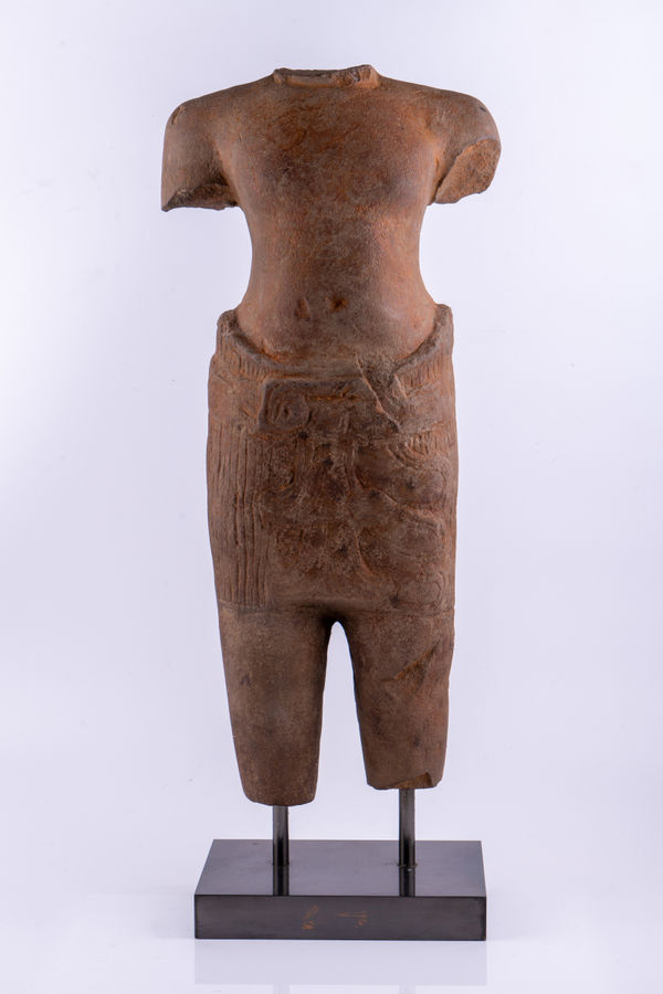 A figure of the female god Vishnu, Khmer, Cambodia, 11-12th century