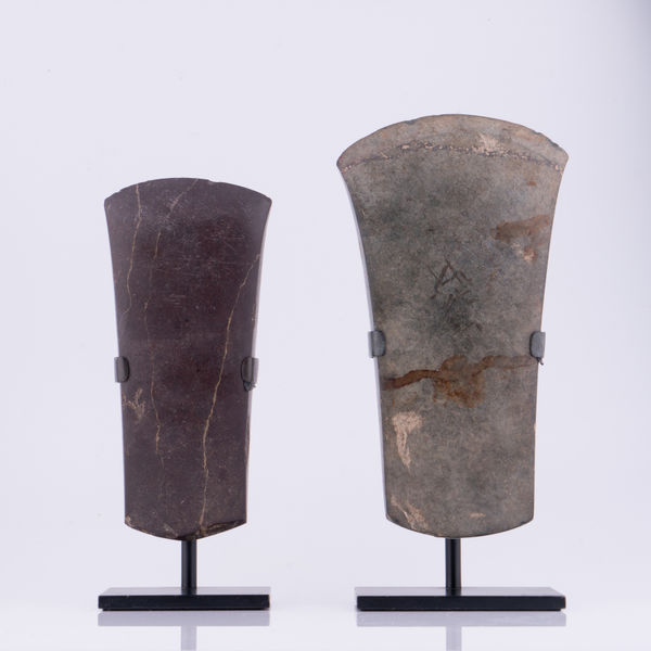 Pre-Columbian hand-carved stone celts or axes, c. 100 BCE to 250 CE & c. 300 BCE to 300 CE