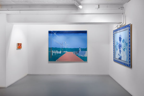 Installation view of Hong Kong gallery with a painting by Hurvin Anderson