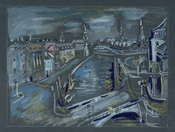 Cityscape by River by Joseph Carl