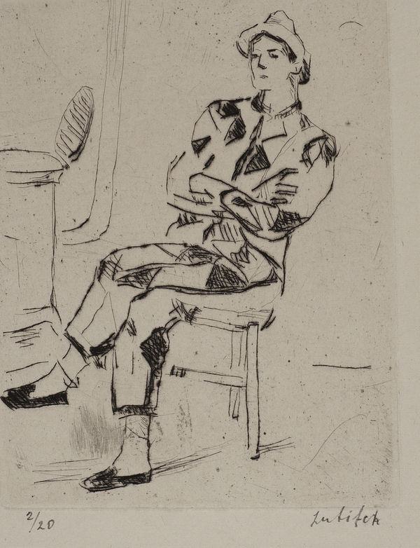 Seated Clown by Ossip Lubitch