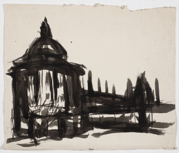Radcliffe Camera, Oxford, 1950, ink on paper, 25.2 x 29.5cm. The Gustav Metzger Foundation