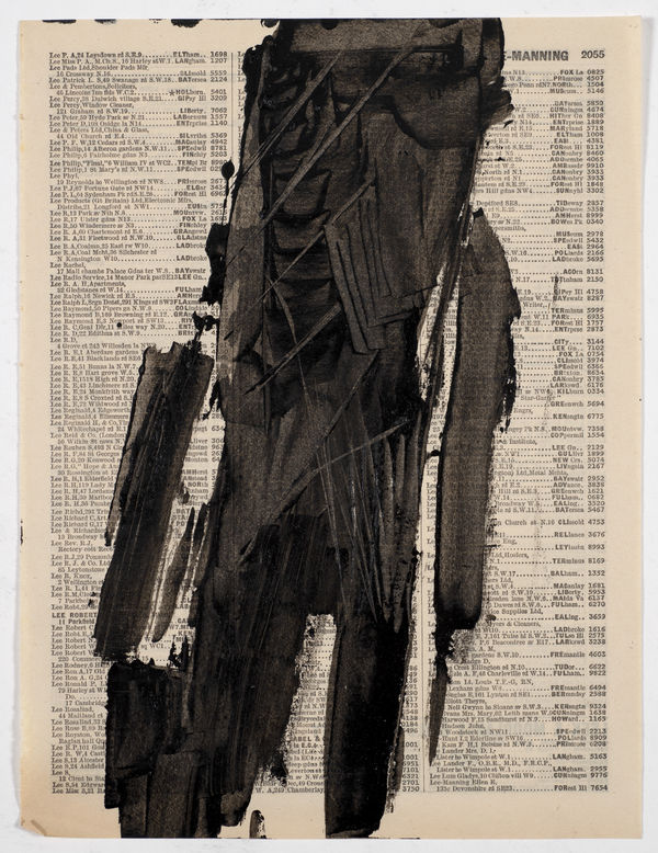 Untitled (London phone book series), c.1957-58, oil on paper, 17.5 x 20.7cm. The Gustav Metzger Foundation