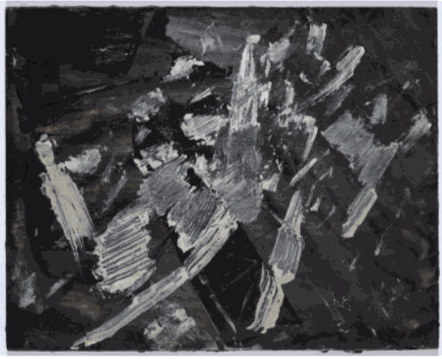 Painting, c.1958-60, oil on board, 22 x 28cm. The Gustav Metzger Foundation