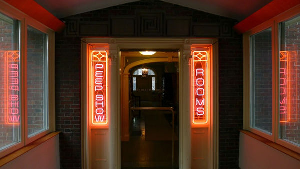 Back Door @ the Pendleton. Neon with acrylic casing. Courtesy of the artist.