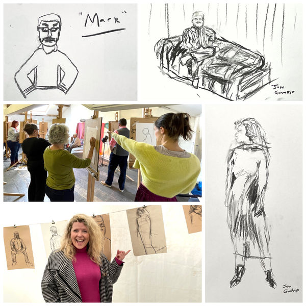 Portraiture workshop at Machynlleth Comedy Festival 2023
