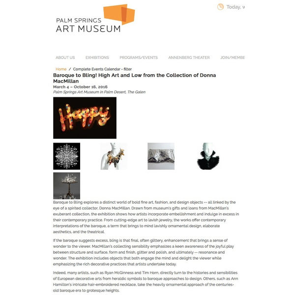 Baroque to Bling! High Art and Low from the Collection of Donna MacMillan