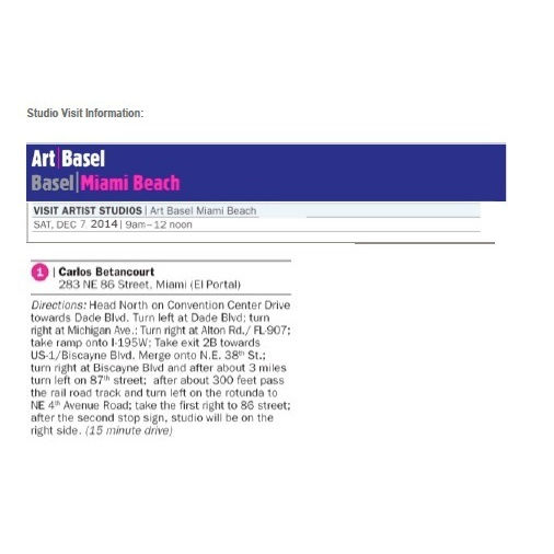 Art Basel week press release