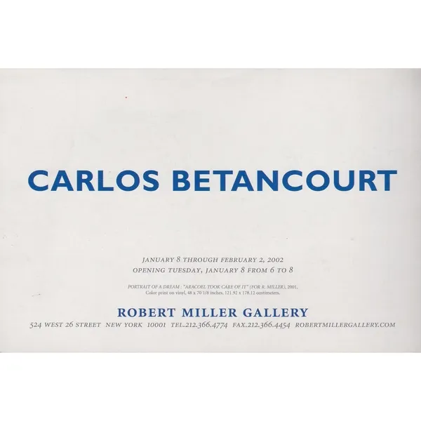 ROBERT MILLER GALLERY INVITE announcment