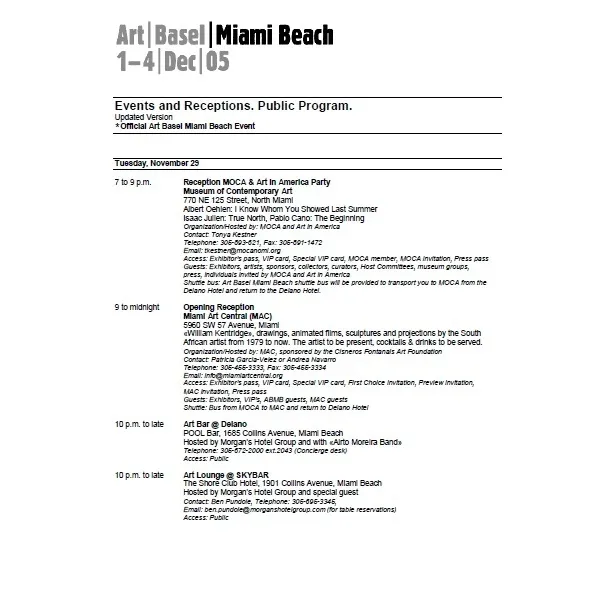 ART BASEL press release