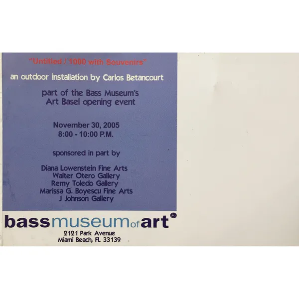 Untitled 1000 with SOuveniers Bass Museum of Art exterior installation