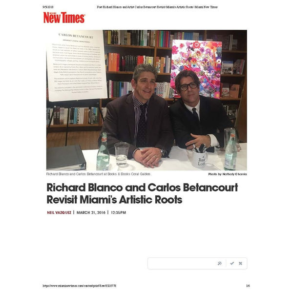 Richard Blanco and Carlos Betancourt Revisit Miami's Artistic Roots