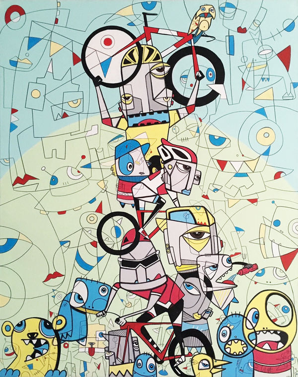 Famous Cyclist Canvas Commission