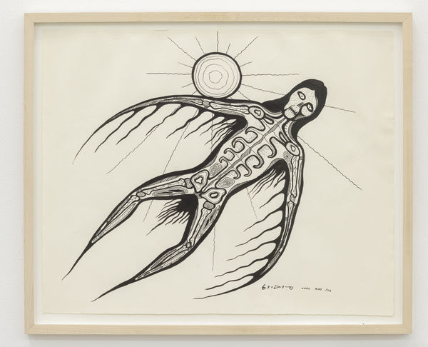 Carl Ray (1943-1978) Anishinaabe (Ojibwe), Untitled (Flying Skeletal Figure), 1972