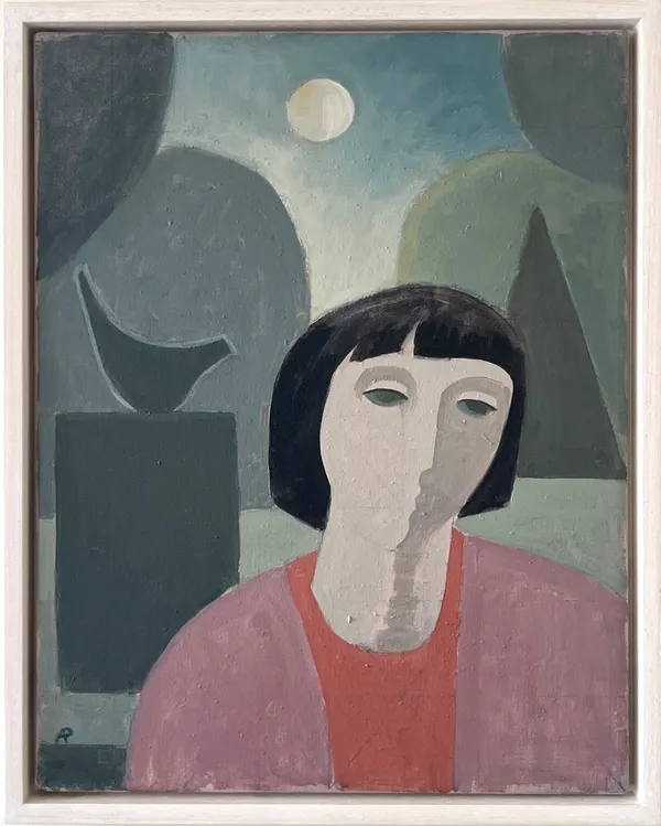 Girl in Moonlit Garden, 2022 Ann Payne Acrylic on Canvas 49cm x 39cm x 4cm