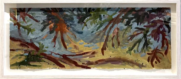 A Momentary Whisper - Seaweed, 2025 Mary Blue Gouache on paper Framed 34 x 82 x 3.5 cm