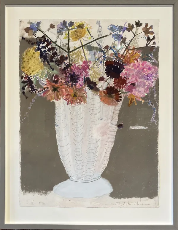 The Last of the Dahlias, 2022 Elizabeth Merriman Chalk Pastel on Arches paper Framed 97 x 74 cm