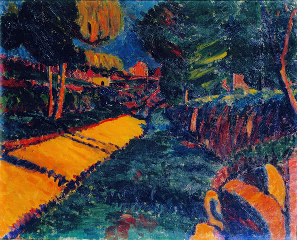 Cornish Landscape (The Orange Road), 1920 oil on canvas 21 x 25.5 inches