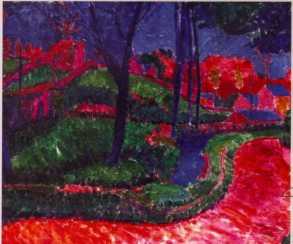 A Winding Road – Cornish Landscape, 1920 oil on canvas 20.1 x 24.5 inches (53 ¼ x 65cm)