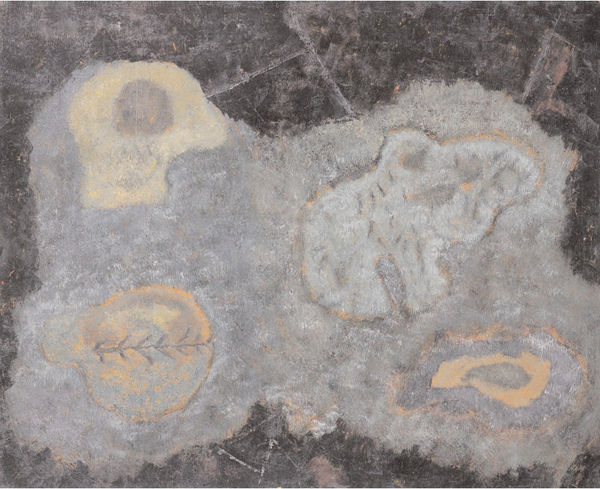 Abstract Composition, 1946/56 Oil on masonite 16 x 19. ins (40.5 x 50 cm)